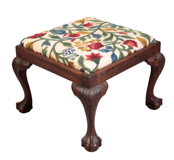 A GEORGE II STYLE MAHOGANY FOOTSTOOL