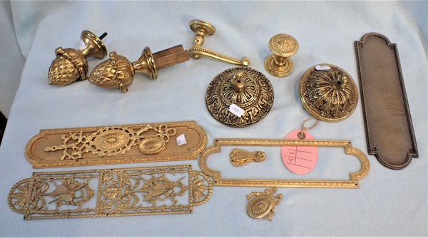 AA COLLECTION OF BRASS DOOR AND FURNITURE FITTINGS