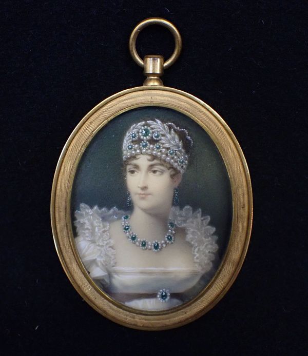 'EMPRESS JOSEPHINE' MINIATURE IN GILT BRASS FRAME