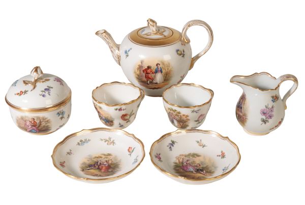 A MEISSEN STYLE PART TEA SERVICE