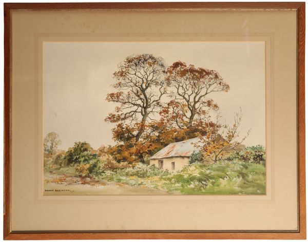 *FRANK EGGINTON (1908-1990) A rural view with an outbuilding amongst trees