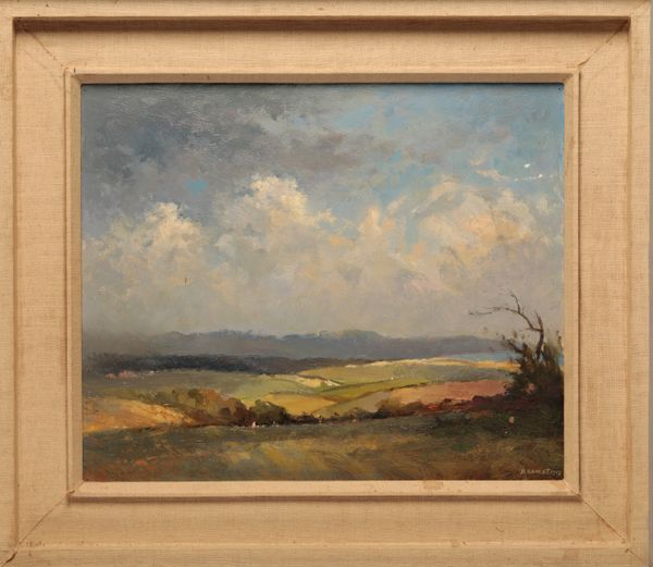 H HAMLET (20th century) Extensive landscape under a cloudy sky