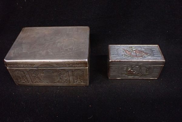 TWO WHITE METAL BOXES