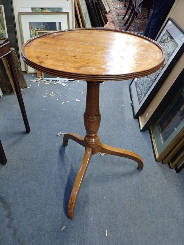 A 19TH CENTURY PALE ELM TRIPOD OCCASIONAL TABLE