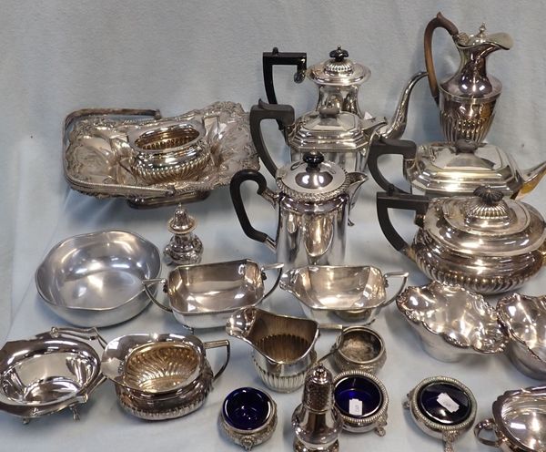 A COLLECTION OF SILVER PLATED TEAWARES