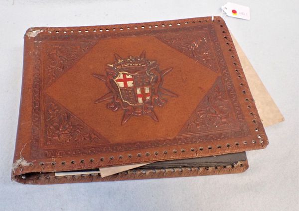 A LEATHER BOUND NAVAL PHOTO ALBUM