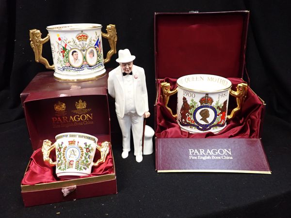 A PARAGON CHARLES AND DIANA LOVING CUP, BOXED