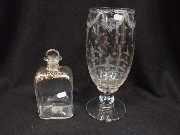 A 19TH CENTURY GILT GLASS DECANTER