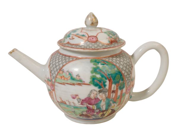A CHINESE EXPORT FAMILLE VERTE TEAPOT