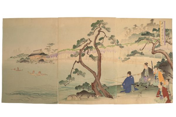YOSHU CHIKANOBU (1838-1912) Fishing, from the series of The Outer Palace of Chiyoda