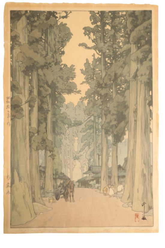 HIROSHI YOSHIDA (1876-1950) Roadside Cryptomeria Trees