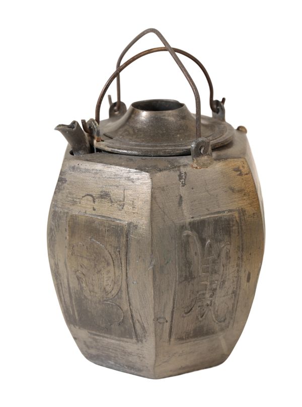 A CHINESE TIN TEAPOT