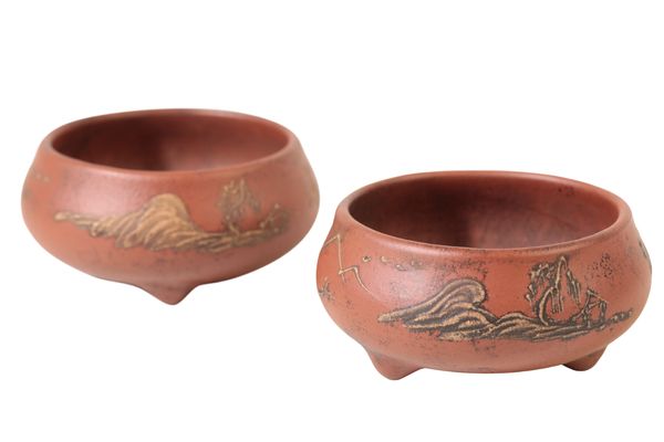 A PAIR OF CHINESE "YIXING" BOWLS,