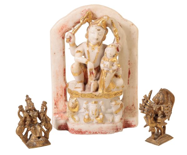 AN INDIAN ALABASTER DEITY