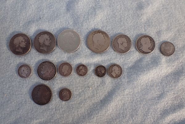 A COLLECTION OF SILVER GEORGE III AND OTHER COINS