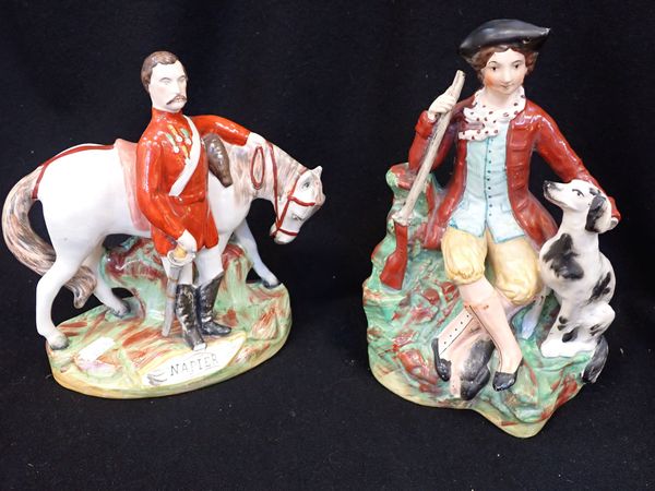 A STAFFORDSHIRE FIGURE: 'NAPIER'