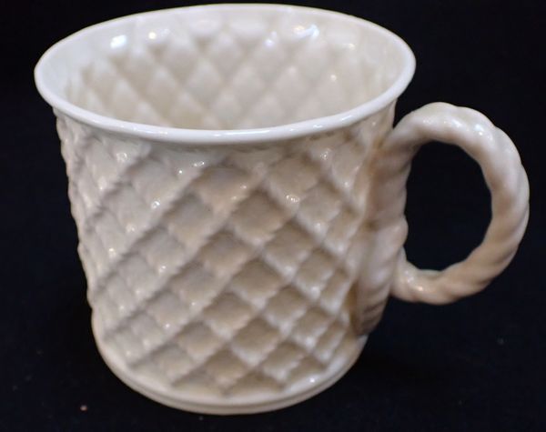 A BELLEEK LATTICE PATTERN MUG