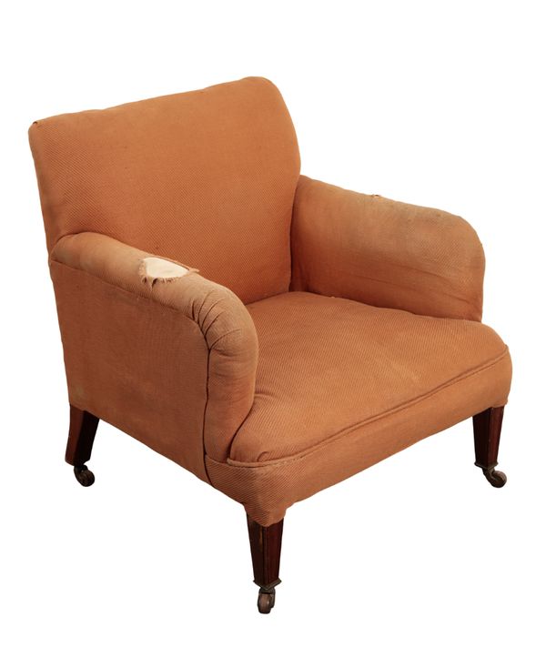 A HOWARD STYLE ARMCHAIR OF SMALL PROPORTIONS