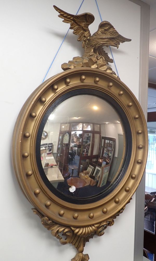 REGENCY STYLE CONVEX WALL MIRROR