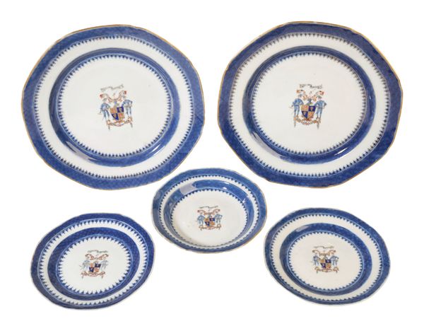 A PAIR OF CHINESE EXPORT ARMORIAL PLATES