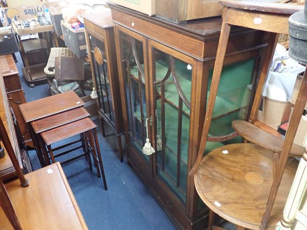 TWO EDWARDIAN DISPLAY CABINETS
