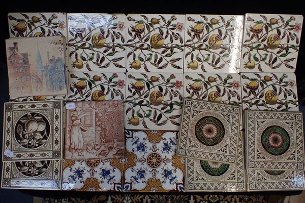 A COLLECTION OF VICTORIAN AND LATER TILES