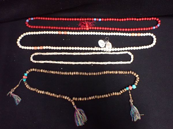 FOUR TIBETAN STYLE ROSARIES