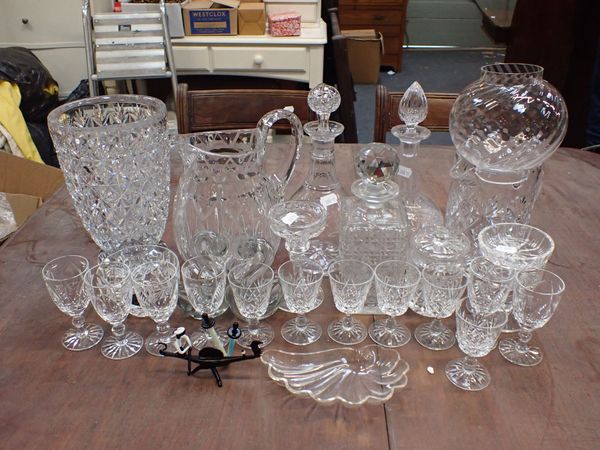 A COLLECTION OF CUT GLASSWARE