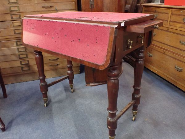 A 19TH CENTURY CONTINENTAL CARD TABLE OR WORKTABLE