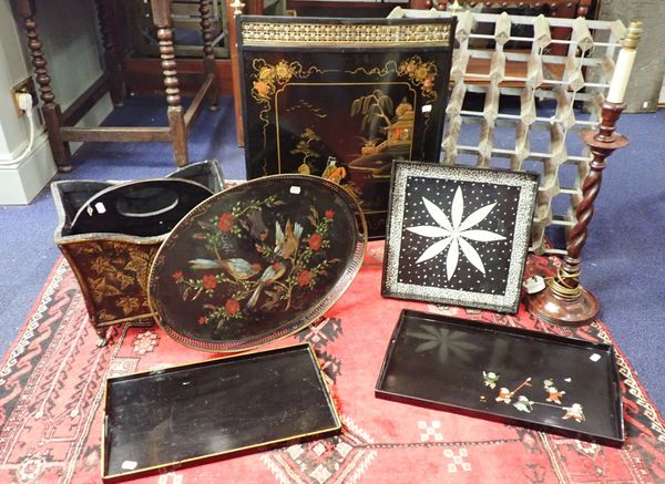 A COLLECTION OF LACQUER TRAYS