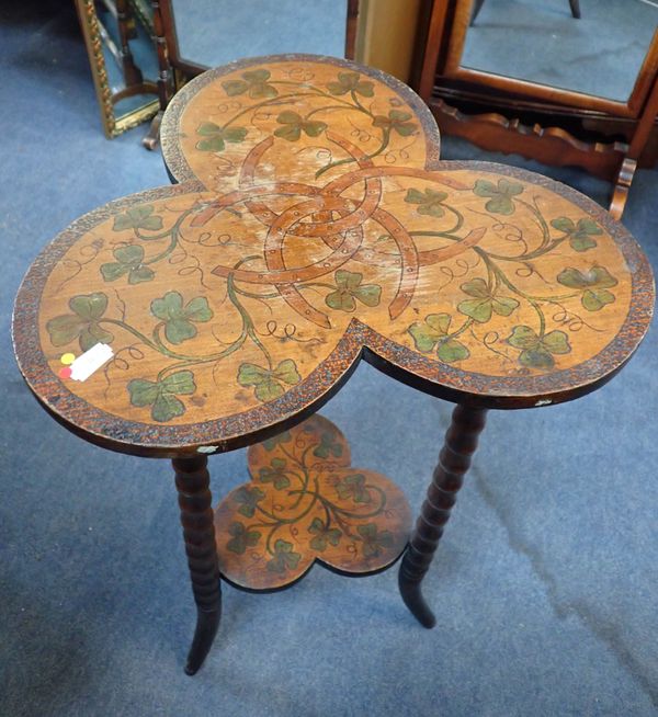 A TREFOIL DISPLAY TABLE WITH POKERWOrK DECORATION