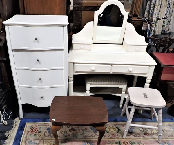 A LAURA ASHLEY FOUR-DRAWER CHEST, A SIMILAR DRESSING TABLE