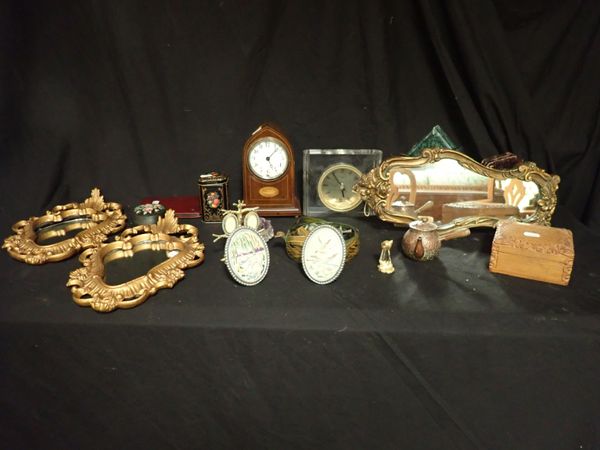 AN EDWARDIAN MAHOGANY MANTEL CLOCK