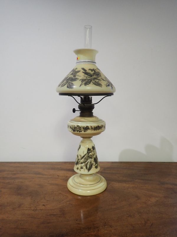 A VICTORIAN GLASS TABLE LAMP