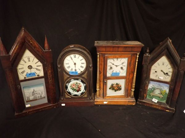 AN AMERICAN ROSEWOOD MANTEL CLOCK