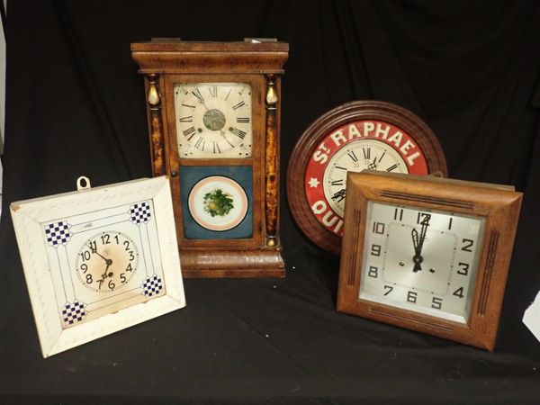 A 1940S ODO OAK CASED WALL CLOCK,