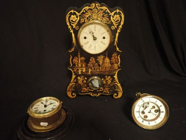 A BRASS SHIPS CLOCK,