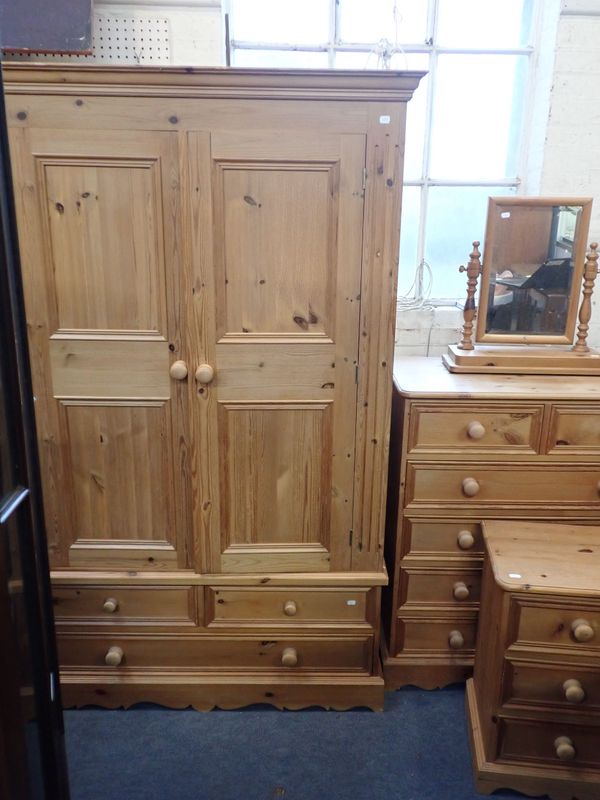 A VICTORIAN STYLE SOLID PINE BEDROOM SUITE