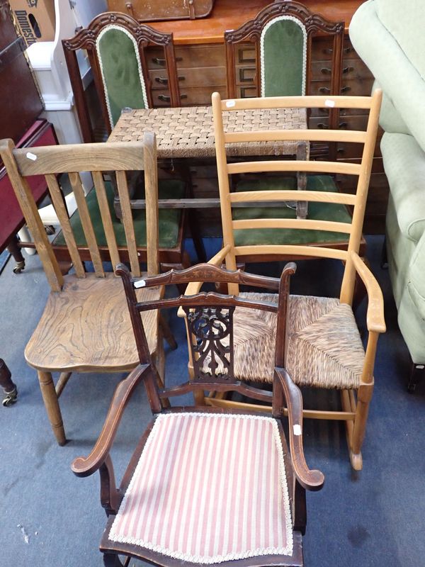 A MILITARY USE ELM-SEAT WINDSOR CHAIR