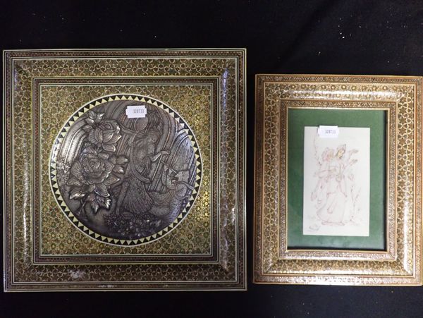 TWO FRAMED PERSIAN PICTURES