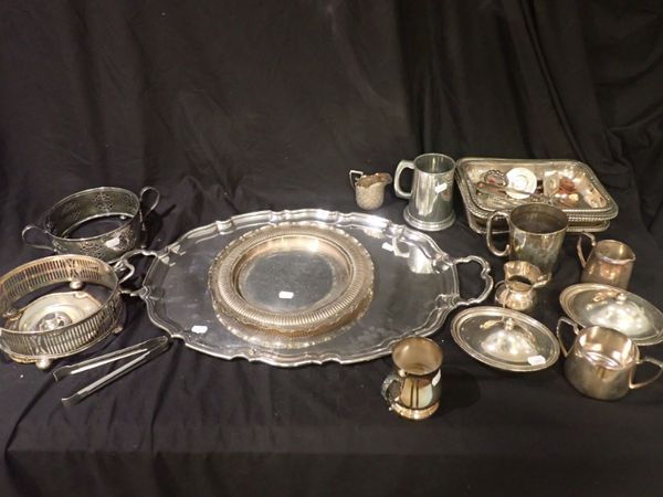 A SILVER PLATED TRAY