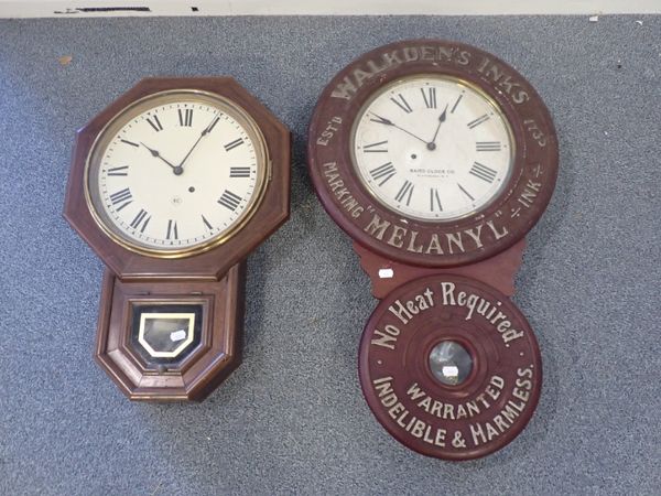 AN AMERICAN SINGLE TRAIN ADVERTISING WALL CLOCK