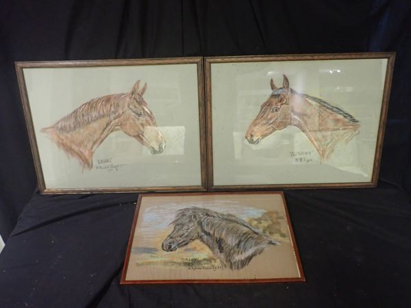 W. WASDELL TRICKETT, A GROUP OF THREE HORSE HEAD PORTRAITS