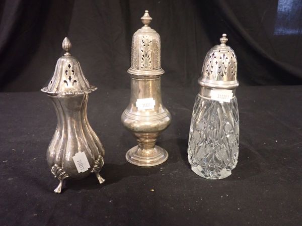 TWO SILVER SUGAR SIFTERS