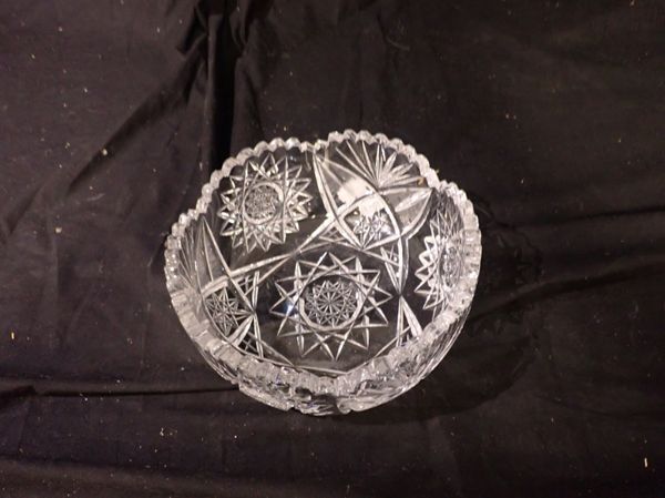 A CUT GLASS BOWL