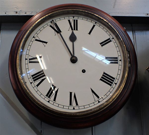 A 19TH CENTURY MAHOGANY CASED DIAL CLOCK