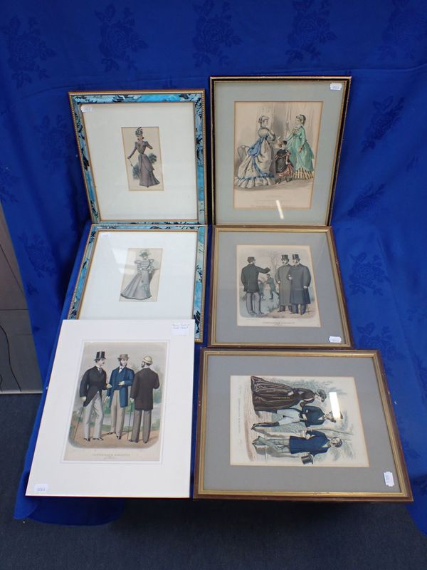 A COLLECTION OF FRAMED 19TH CENTURY FASHION PRINTS