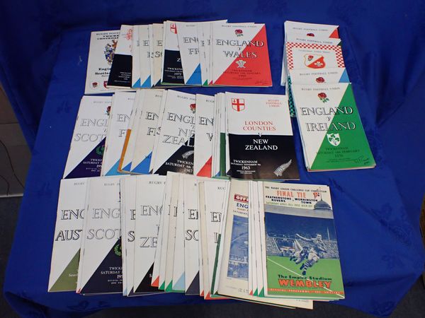 A COLLECTION OF ENGLAND RUGBY FOOTBALL UNION PROGRAMMES