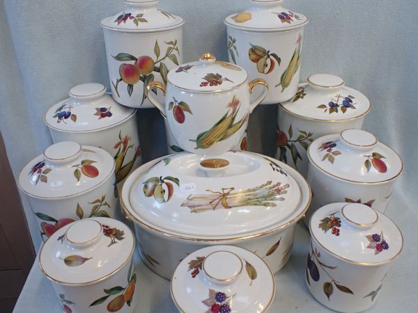 A COLLECTION OF  ROYAL WORCESTER 'EVESHAM' CANISTERS