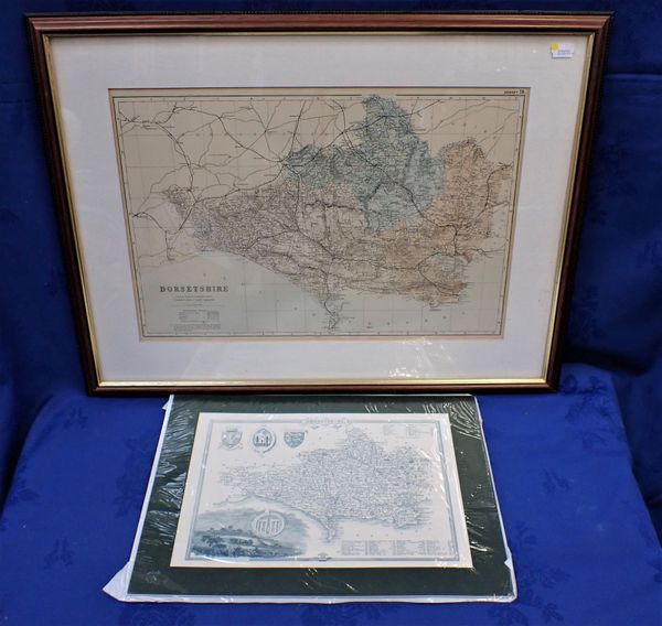 A FRAMED MAP OF DORSETSHIRE